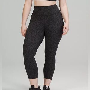 Lululemon Fast and Free High-Rise Crop 23" Pockets Leopard Camo